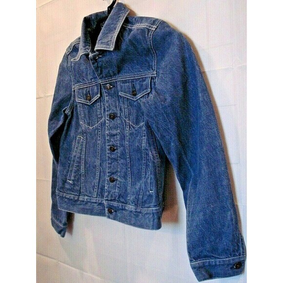 Tommy Hilfiger Jeans Trucker Jacket Vintage Embroidered Denim Stars Flags Size M - Picture 4 of 7